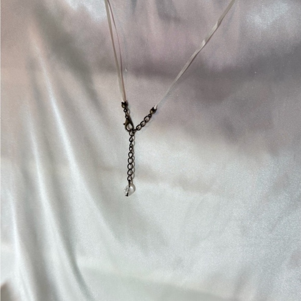 Clear rose quartz necklace